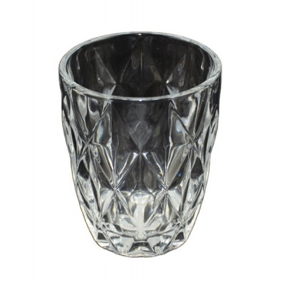 Vintage Elegant Machine Pressed Diamond Water Glass Embossed Tea Cup